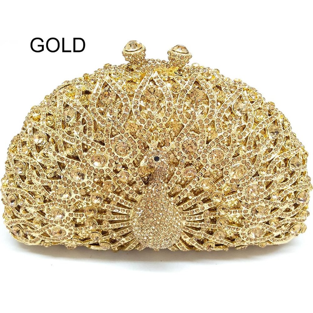 NEW Sparkling Bling Swarovski Crystal Rhinestone Peacock Clutch Bird Pur… - Picture 13 of 17